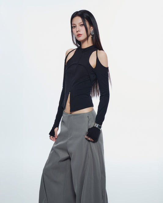CASPIAN LONG SLEEVE TOP (BLACK) 3