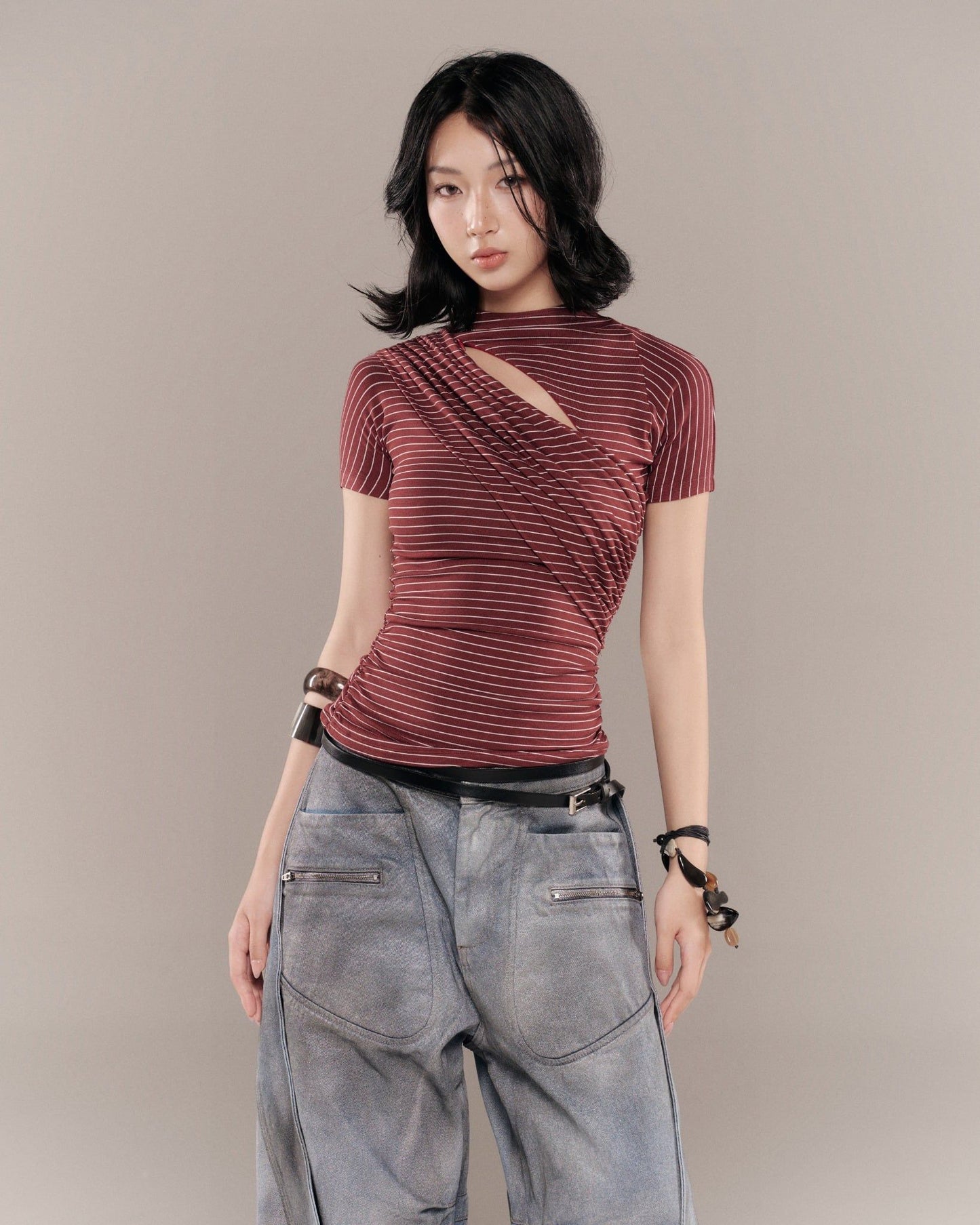 MONTY TOP (RED STRIPES)