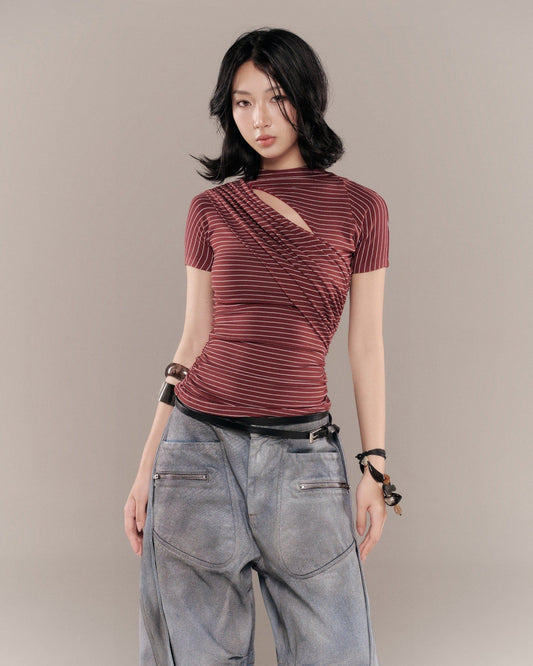 MONTY TOP (RED STRIPES)