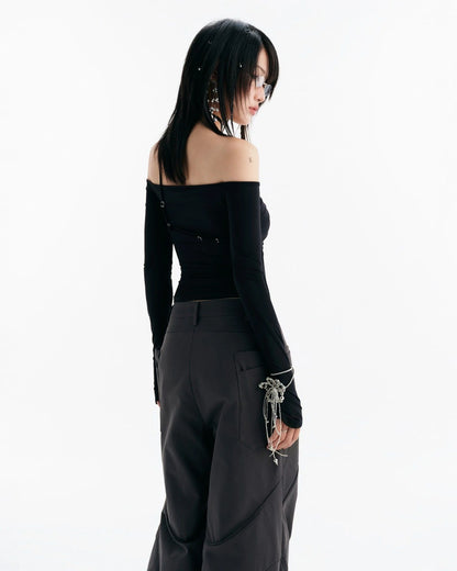 MELVIN LONG SLEEVE TOP (BLACK)